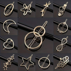 Triangle Moon Shape Hair Clip Side Clip Ponytail Clip Female Alloy Bobby Pin