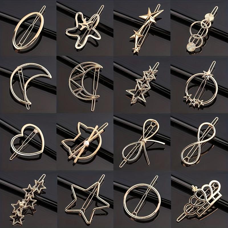 Triangle Moon Shape Hair Clip Side Clip Ponytail Clip Female Alloy Bobby Pin