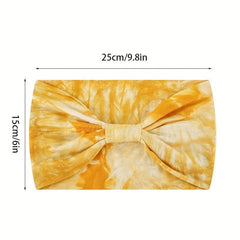 Boho Tie Dye Headband Wide Knotted Hair Band Wrap Turban