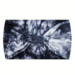 Boho Tie Dye Headband Wide Knotted Hair Band Wrap Turban