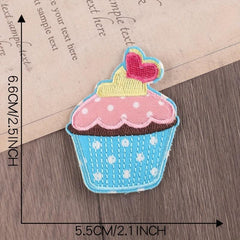 8pcs Food Embroidery Patches Pizza Hamburger Banana Watermelon Sew DIY