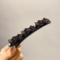 Flower Hair Clips Nonslip Headwear Faux Pearl Rhinestone Hair Clips