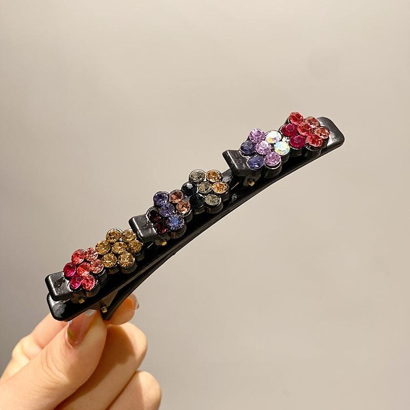 Flower Hair Clips Nonslip Headwear Faux Pearl Rhinestone Hair Clips