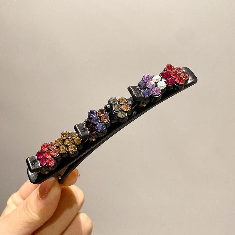 Flower Hair Clips Nonslip Headwear Faux Pearl Rhinestone Hair Clips