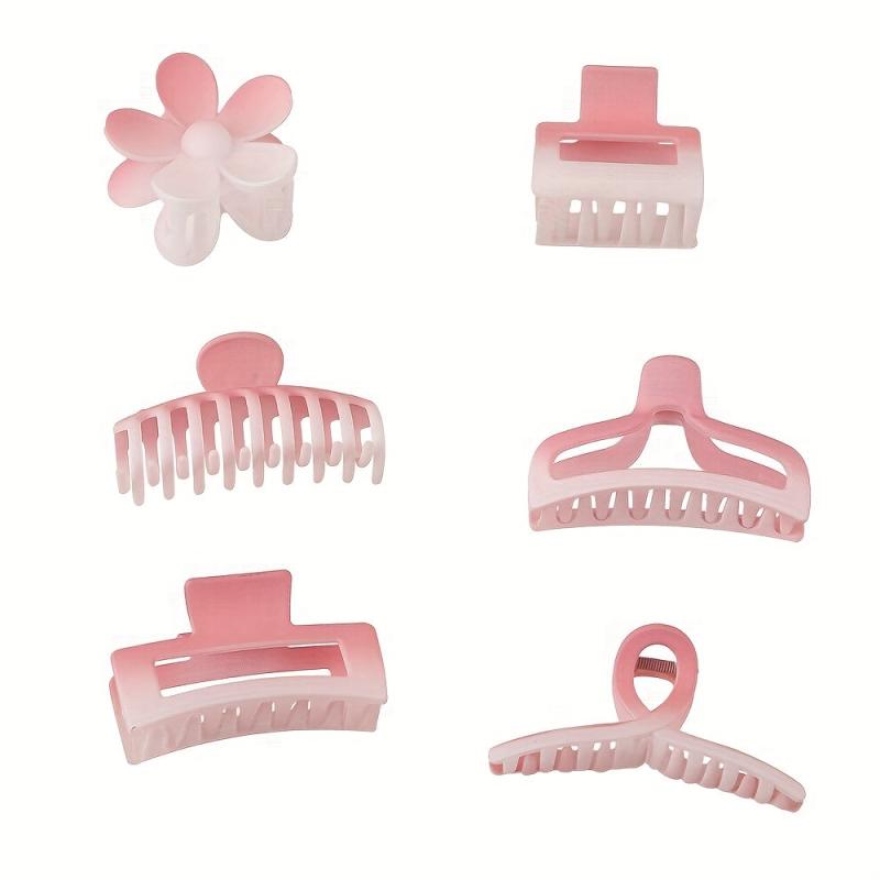 6pcs Gradient Flower Hair Claw Ponytail Holder Women