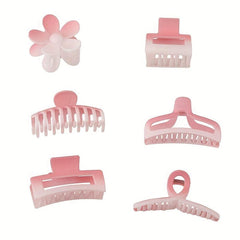 6pcs Gradient Flower Hair Claw Ponytail Holder Women