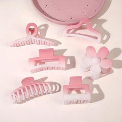 6pcs Gradient Flower Hair Claw Ponytail Holder Women
