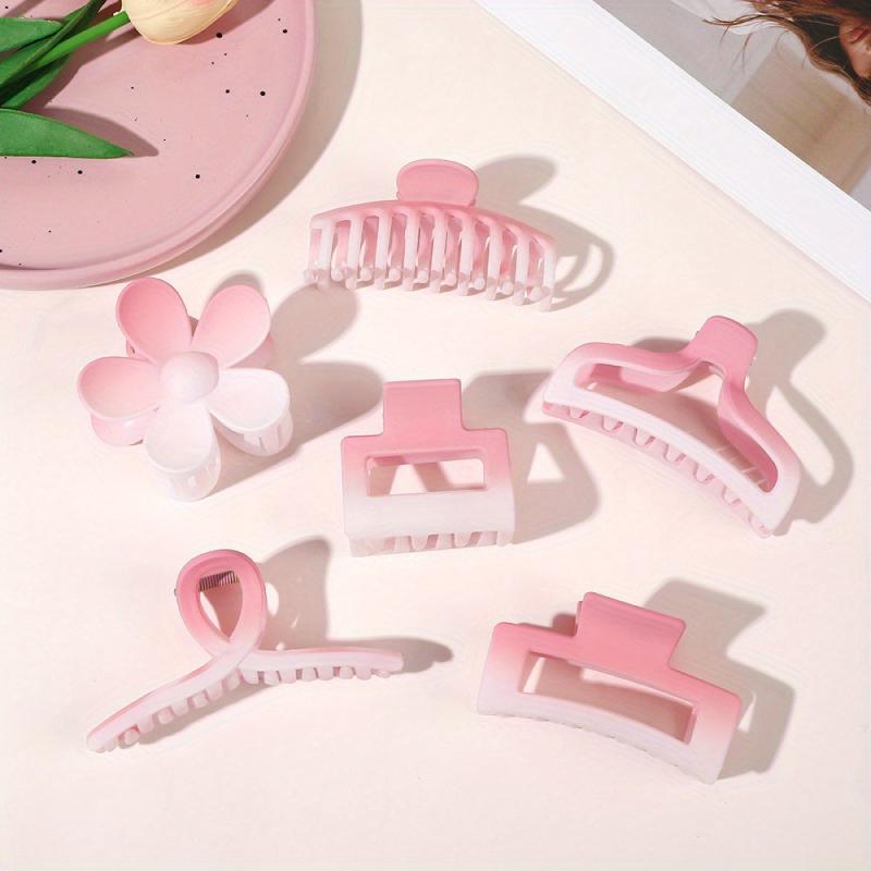 6pcs Gradient Flower Hair Claw Ponytail Holder Women