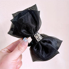 2pcs Organza Bow Hair Claw Clip Nonslip Shark Clip Women Girls Hair Claw
