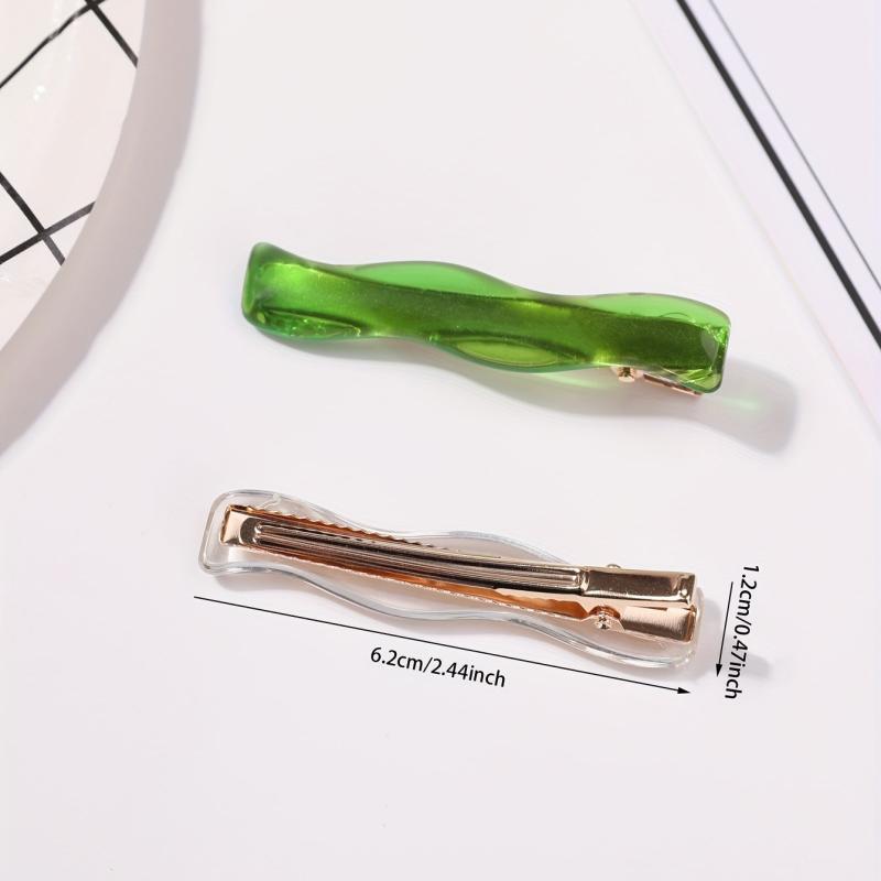 2pcs Women's Wavy Hair Clip Side Clip Bangs Clip Barrette Hair Accessory