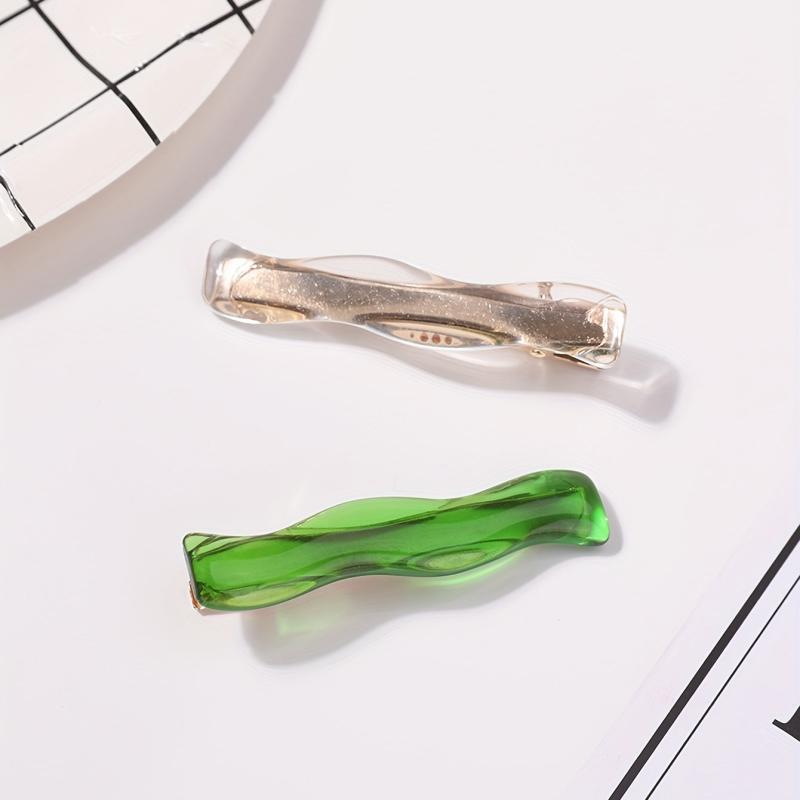 2pcs Women's Wavy Hair Clip Side Clip Bangs Clip Barrette Hair Accessory