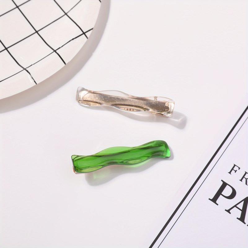 2pcs Women's Wavy Hair Clip Side Clip Bangs Clip Barrette Hair Accessory