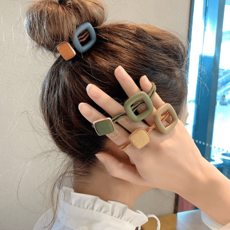 Colorful Beaded Hair Tie Elastic Bands Ponytail Holder Headband
