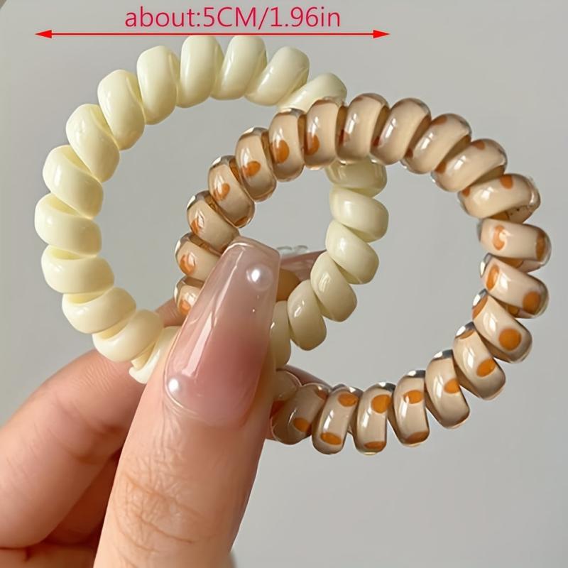 6pcs Jelly Resin Spiral Hair Tie Ponytail Holder Bracelet