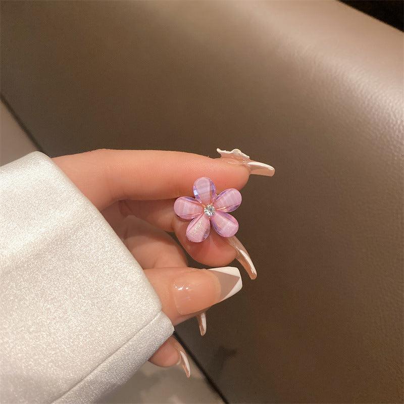 10pcs Small Crystal Flower Hair Claw Metal Hair Claw Sweet Hair Clip