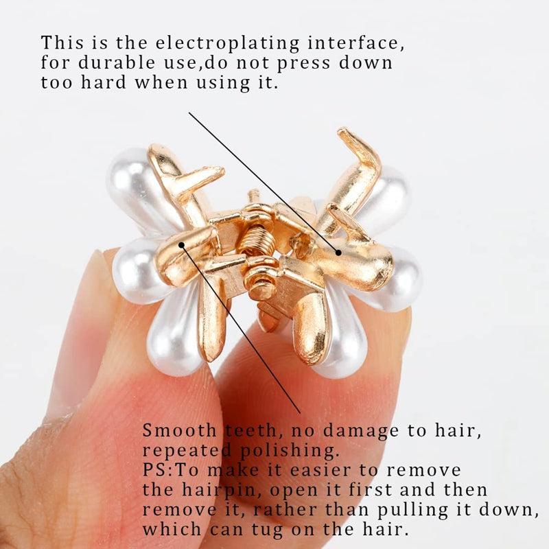 10pcs Small Crystal Flower Hair Claw Metal Hair Claw Sweet Hair Clip