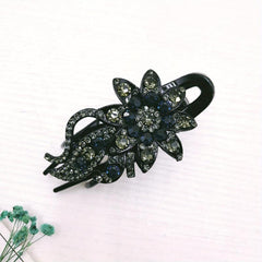 Vintage Rhinestone Flower Hair Claw Clip for Mother