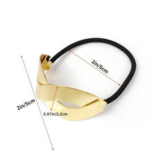 Metal Geometric Golden Hair Elastics Ties Woven Stretchy Rubber Bands