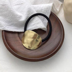 Metal Geometric Golden Hair Elastics Ties Woven Stretchy Rubber Bands