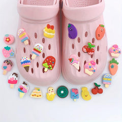 25pcs Cartoon Ice Cream Shoe Charm Resin Shoe Buckle DIY Accessories