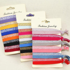 6pcs Colorful Knotted Hair Rope Ribbon Hair Tie Elastic Ponytail Holder