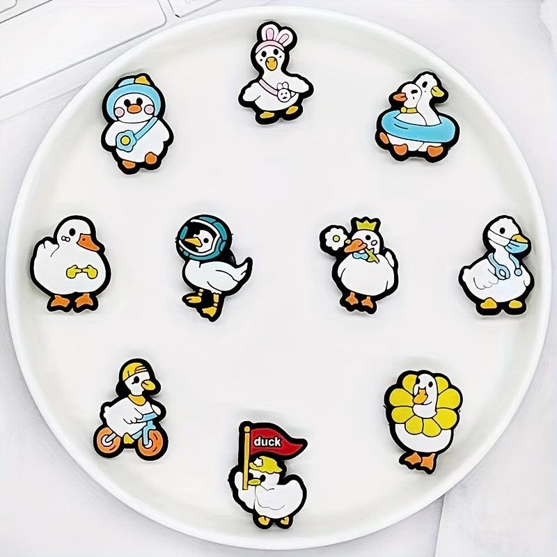 14pcs Little Cartoon Duck Shoe Charm DIY Sandals Decoration Clogs Shoe Buckle