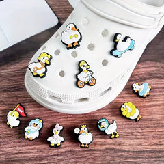 14pcs Little Cartoon Duck Shoe Charm DIY Sandals Decoration Clogs Shoe Buckle