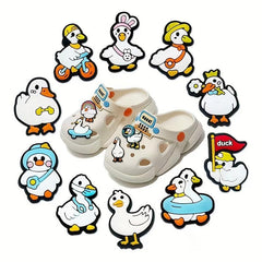 14pcs Little Cartoon Duck Shoe Charm DIY Sandals Decoration Clogs Shoe Buckle
