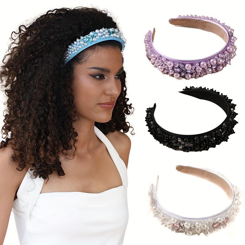 Baroque Rhinestone Faux Pearl Headband Hair Accessories Hair Band