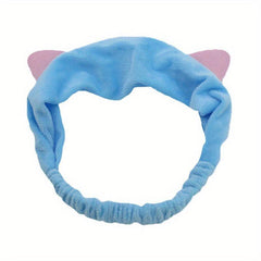 Deer Antlers Ears Headband Coral Fleece Hair Band for Spa Makeup