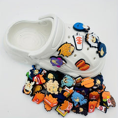 41PCS Cartoon Character PVC Shoe Floral Buckle Soft Rubber Bracelet Decorative