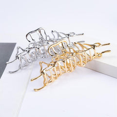 Wavy Irregular Shape Hair Claw Metal Shark Claw Non-slip Back Head Clip