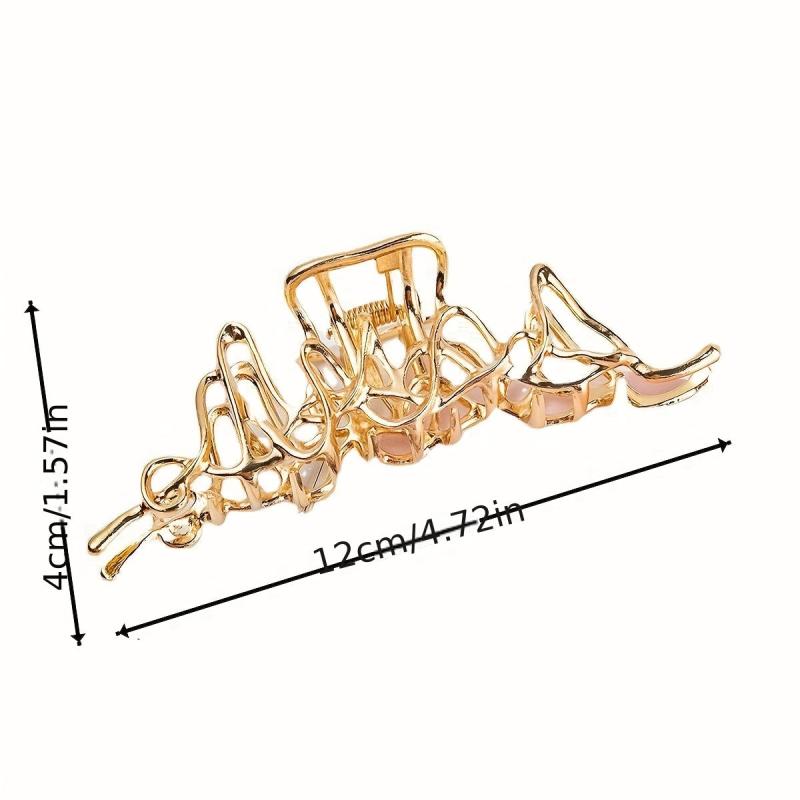 Wavy Irregular Shape Hair Claw Metal Shark Claw Non-slip Back Head Clip