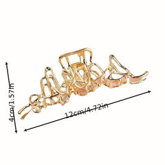 Wavy Irregular Shape Hair Claw Metal Shark Claw Non-slip Back Head Clip