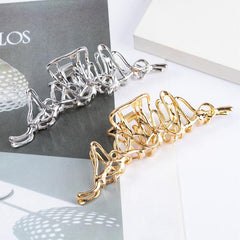 Wavy Irregular Shape Hair Claw Metal Shark Claw Non-slip Back Head Clip