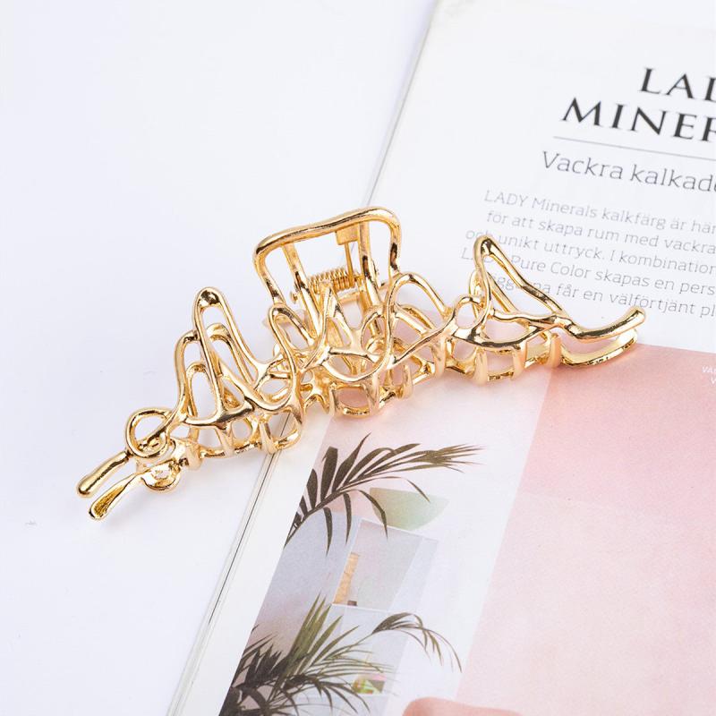 Wavy Irregular Shape Hair Claw Metal Shark Claw Non-slip Back Head Clip