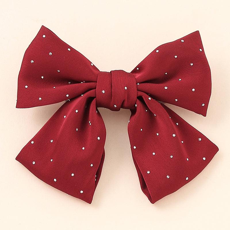 Sweet Rhinestone Bow Hair Clip for Women