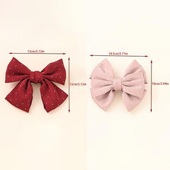 Sweet Rhinestone Bow Hair Clip for Women