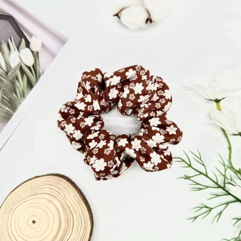 Colorful Floral Boho Large Scrunchies Hair Accessories