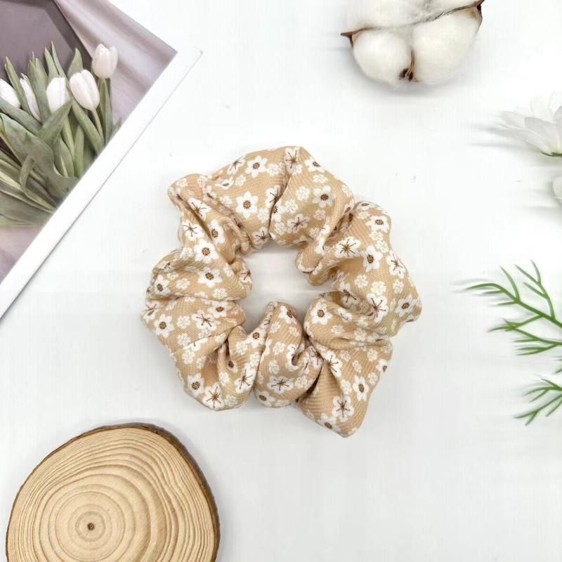 Colorful Floral Boho Large Scrunchies Hair Accessories