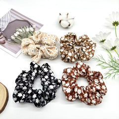 Colorful Floral Boho Large Scrunchies Hair Accessories