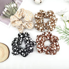 Colorful Floral Boho Large Scrunchies Hair Accessories
