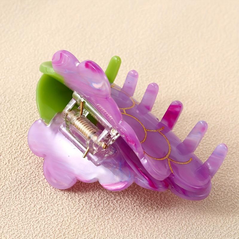 Acetate Purple Grape Hair Claw Clip for Girls