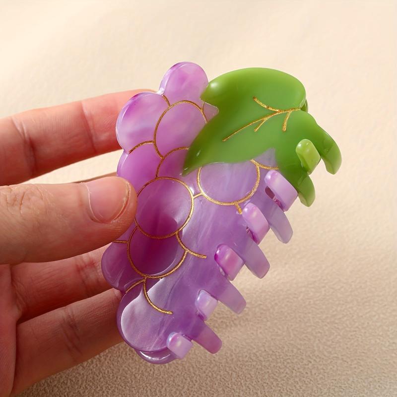 Acetate Purple Grape Hair Claw Clip for Girls
