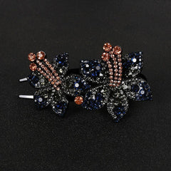 Colorful Rhinestone Flower Hair Claw Clip Retro Non Slip Strong Hold
