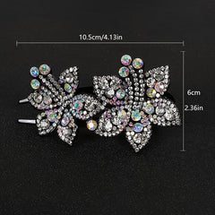 Colorful Rhinestone Flower Hair Claw Clip Retro Non Slip Strong Hold