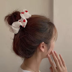 Organza Scrunchie Flower Decor Hair Tie for Women Girls