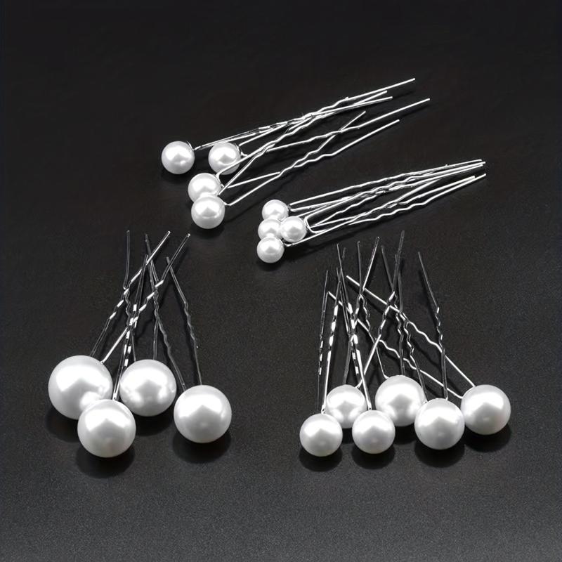 10pcs Faux Pearl Bridal Hair Pin Wedding U-Shaped Hair Fork Women Girls Styling