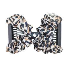 Vintage Magic Hair Combs Leopard Print Hair Side Comb Stretch Clips Bun Maker