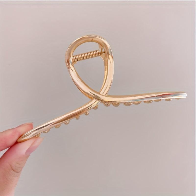 6pcs Metal Hair Claw Clip Metallic Hair Claw Ponytail Holder